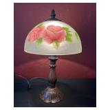 Vtg Lamp with Floral Shade 14ï¿½ï¿½