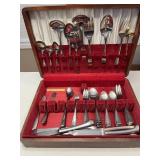 Vintage Flatware Set In Wooden Box