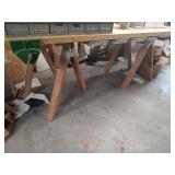 Large Work Table, Sawhorses, Vise - Read Details
