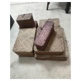 7 Small Woven Style Storage Boxes