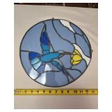 Stained Glass with Hummingbird