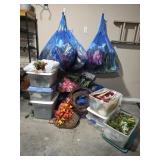 Large Assortment of Silk Flowers and Greenery