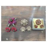 3 Brooch and Earring Sets