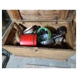 Wood Chest Full of Kitchen Items
