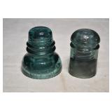 Set of 4 Aqua Glass Insulators
