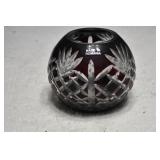 Vtg Crystal Ruby Red Cut to Clear Glass Vase/Votiv Vtg Crystal Ruby Red Cut to Clear Glass Vase/Votiv