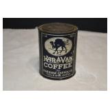 Vtg 1 lb Kar-A-Van Coffee Can/Tin