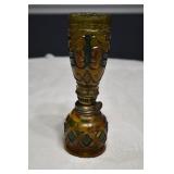 Vtg Small Stained Glass Oil Lamp