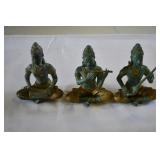 Set of 3 Vtg Cast Bronze Thai Musician Figures Set of 3 Vtg Cast Bronze Thai Musician Figures