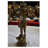 Vtg "Alerte" Cast Painted Bronze Sculpture Statu Vtg "Alerte" Cast Painted Bronze Sculpture Statu