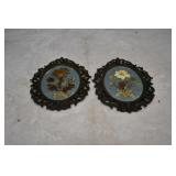 Pair of Curved Glass Dried Flowers Frames Wall Dï¿½c