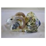 Vtg Ceramic Ram Urn Vtg Ceramic Ram Urn