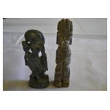 pair of Vtg Carved Stone Statues pair of Vtg Carved Stone Statues