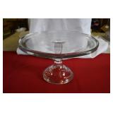 Large Clear Glass Pedastal Cake Plate