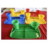 Set of 5 Vg Columbus Molded Plastic Snack Trays &