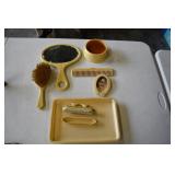 Vtg French Ivory Pryalin Vanity Set