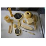 Vtg French Ivory Pryalin Vanity Set