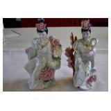 Pair of Vtg Japanese Porcelain Geisha Statues Pair of Vtg Japanese Porcelain Geisha Statues