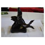 Vtg Cast Metal Taoist Immortal Qin Gao Riding Koi Vtg Cast Metal Taoist Immortal Qin Gao Riding Koi