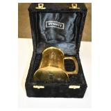 Solid Brass Mug In Black Velvet Box