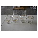 Pair of Vtg Libby Glass Carafes & Glass