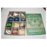 Vtg Shiney Brite Glass Oraments and Box