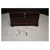 Vtg Solid Wood Jewelry Box/Valet