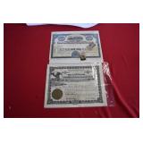 Pair of Vtg Stock Certificates