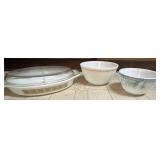 Vtg Pyrex Verde Casserole and Bowls Vtg Pyrex Verde Casserole and Bowls