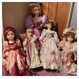 5 Vtg Ceramic Porcelain Dolls 5 Vtg Ceramic Porcelain Dolls