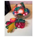 Vtg Chalkware Fruit Decorations Vtg Chalkware Fruit Decorations