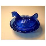 Vtg Cobalt Blue Hen On Nest Salt Cellar Vtg Cobalt Blue Hen On Nest Salt Cellar