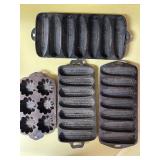 Vtg Cast Iron Cornbread Molds Set Vtg Cast Iron Cornbread Molds Set
