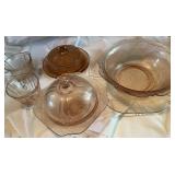 Vtg Pink Depression Glassware Set Vtg Pink Depression Glassware Set