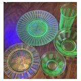 Vtg 5pc Uranium Glass Vtg 5pc Uranium Glass
