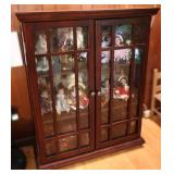 Vtg Wood Curio Cabinet with Glass Doors Vtg Wood Curio Cabinet with Glass Doors