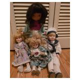 Vtg Doll Collection with Stand Vtg Doll Collection with Stand
