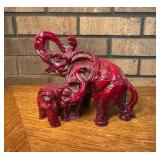 Vtg Red Cinnabar Elephant Figurine Vtg Red Cinnabar Elephant Figurine
