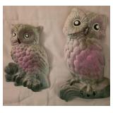 Vtg Chalkware Owl Wall Plaques Vtg Chalkware Owl Wall Plaques