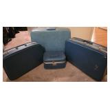 Vtg Blue Samsonite Luggage Set Vtg Blue Samsonite Luggage Set