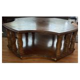 Vtg Octagonal Wooden Coffee Table Vtg Octagonal Wooden Coffee Table