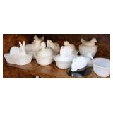 Vtg Milk Glass Nesting Animals Vtg Milk Glass Nesting Animals
