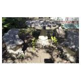 Vtg Concrete Garden Table and Benches Vtg Concrete Garden Table and Benches