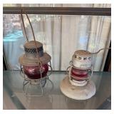 Vtg Red Railroad Lanterns Vtg Red Railroad Lanterns