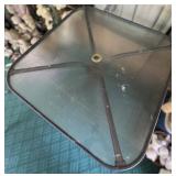 Vtg Square Glass Patio Table Vtg Square Glass Patio Table