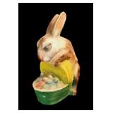 Vtg Chalkware Bunny with Basket Vtg Chalkware Bunny with Basket