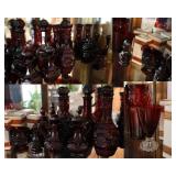 24pcs Avon Red Glassware Collection 24pcs Avon Red Glassware Collection