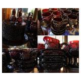 31pc Vtg Ruby Red Glassware Set 31pc Vtg Ruby Red Glassware Set