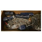 Vtg Blue Train Cars and Track Set Vtg Blue Train Cars and Track Set