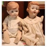 Vtg Porcelain Baby Dolls Pair Vtg Porcelain Baby Dolls Pair